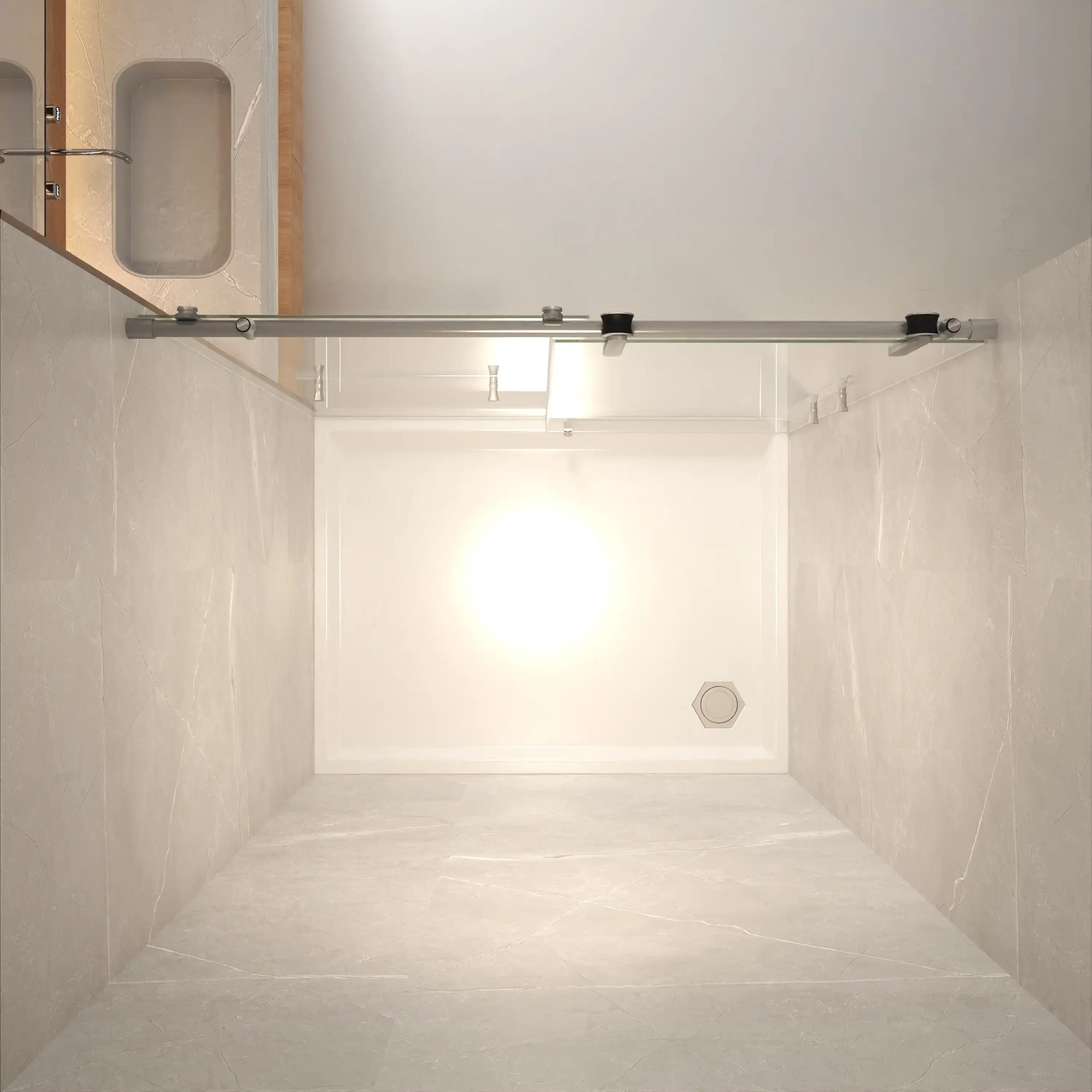 44-48&quot; x 76&quot; H Frameless Sliding Bathtub Door, Tub Shower Door, 5/16&quot; (8mm) Clear Tempered Glass, Stainless Steel Frame,Brushed Nickel