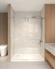 44-48" x 76" H Frameless Sliding Bathtub Door, Tub Shower Door, 5/16" (8mm) Clear Tempered Glass, Stainless Steel Frame,Brushed Nickel