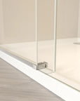 44-48" x 76" H Frameless Sliding Bathtub Door, Tub Shower Door, 5/16" (8mm) Clear Tempered Glass, Stainless Steel Frame,Brushed Nickel