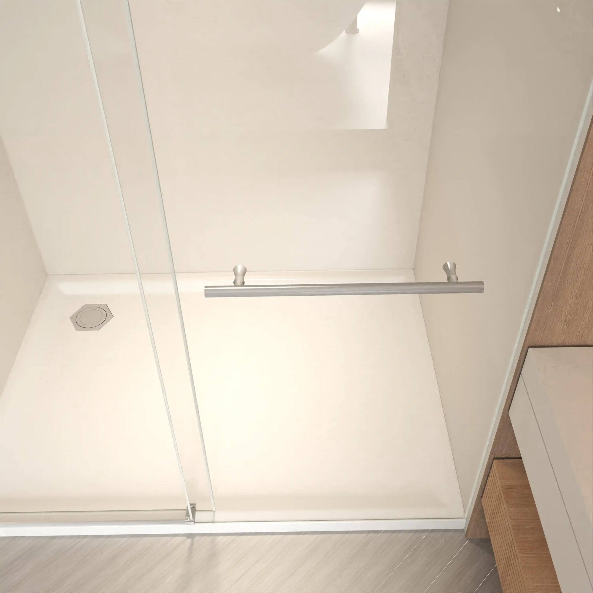 44-48&quot; x 76&quot; H Frameless Sliding Bathtub Door, Tub Shower Door, 5/16&quot; (8mm) Clear Tempered Glass, Stainless Steel Frame,Brushed Nickel